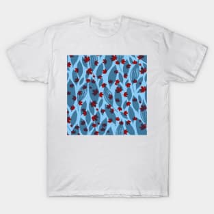 blue and red leaves T-Shirt